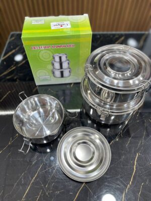 ظرف غذای 3 تکه استیل قفل دار💥 - Image 2