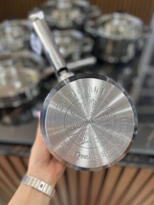 سرویس قابلمه ۱۲ پارچه استیل BERGHOME LINE - Image 2