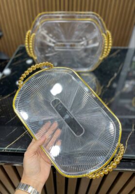 سینی لبه طلایی آکرولیک