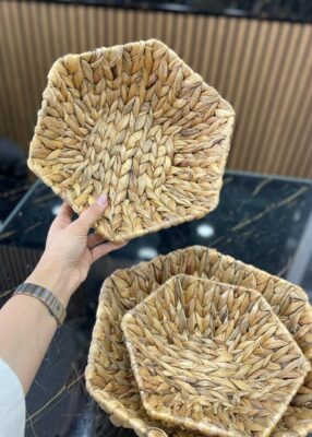 سینی 3تایی حصیری - Image 3